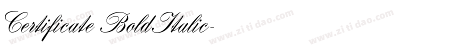 Certificate BoldItalic字体转换
